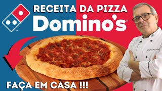 COMO FAZER PIZZA DOMINOS EM CASA MASSA PAN  COBERTURA PEPPERONI [upl. by Krahling284]