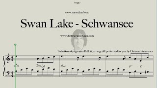 Schwansee  Swanlake  Easy Piano  Tschaikowsky [upl. by Yerg412]