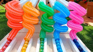 Marble Run Race ASMR Colorful Pop Tubes [upl. by Asetal]