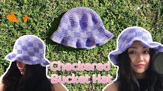 Checkered Bucket Hat Crochet Tutorial for Beginners [upl. by Doggett493]