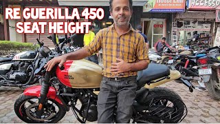 RE GUERILLA 450 SEAT HEIGHT REVIEW  Should the TRIUMPH SPEED 400 be worried [upl. by Hahsi]