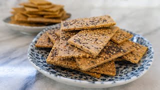 Almond Flax Crackers Recipe GrainFree amp Vegan  Gluten Free Crackers [upl. by Mairem]