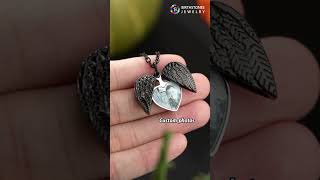 Angel Wing Locket Necklace locket personalizedgifts [upl. by Htebazileyram609]