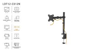 Ergox EALDT12C012 Double Joint Single Monitor Arm Desk Mount [upl. by Enniroc]