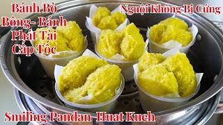 Only 15 Minutes  No Egg No Yeast  How to make Smiling Pandan Huat Kueh  Pandan Steamed cake [upl. by Blynn]