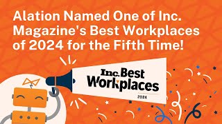 Alation Named a 2024 Inc Best Workplace for the Fifth Time [upl. by Artsa]