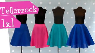 Tellerrock nähen 1x1  unterschiedliche Rockformen konstruieren  Rock Circle Skirts  mommymade [upl. by Gaylene]