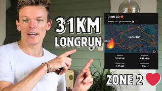 Nog 4 weken tot de marathon van Eindhoven 31KM Longrun  Zone 2  338minkm 🔥 [upl. by Yrennalf]