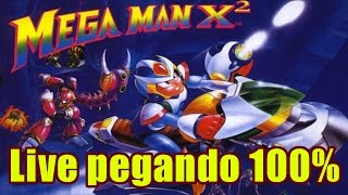 LIVE de Megaman X2 pegando 100  Quero Achievements [upl. by Ayhtak572]