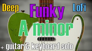 Deep Funky LoFi Guitar amp Piano Backing Track Jam in A minor  guitar solo  keyboard solo [upl. by Dreddy]