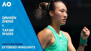 Qinwen Zheng v Yafan Wang Extended Highlights  Australian Open 2024 Third Round [upl. by Thevenot448]