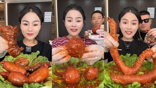 Spicy Chinese food 🌶 SOSLU ÇİN YEMEKLERİ YEME  Mukbang  Sheep Brain  Head Pork gut 먹방 [upl. by Cornish]