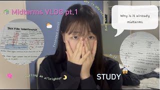 Midterms VLOG pt1☁️pulling an allnighter notetaking productive [upl. by Iolande]