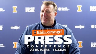 Illini Football  Coach Bielema Press Conference at Rutgers 112324 [upl. by Levana722]