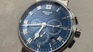 Breguet Marine Chronograph 5527BBY29WV Blue Dial Breguet Watch Review [upl. by Consolata472]