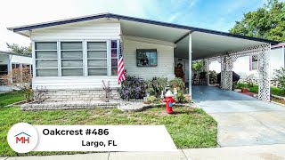 Very Nice MobileManufactured Home For Sale in Oakcrest MHP Lot 486 Largo FL [upl. by Aelc786]