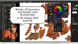 Render 3D Geometry and Double Load Brushstrokes in PD Howler 2024 build 80 [upl. by Hynda360]