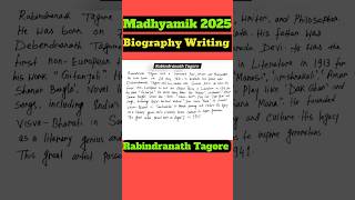 Biography of Rabindranath Tagore rabindranathtagoremadhyamikbiographymadhyamik2025 ytshortsindia [upl. by Irak929]