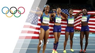 USA Womens 4x100m Relay wins gold [upl. by Nylodnew]