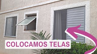 COLOCAMOS TELA MOSQUITEIRA NAS JANELAS Quartos e Cozinha APARTAMENTO MRV COM ÁREA PRIVATIVA [upl. by Laet109]