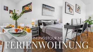 WOHNUNGSTOUR Ferienwohnung einrichten  Einrichtungstipps für dein Airbnb Business  Annika Shurafa [upl. by Ynttirb432]