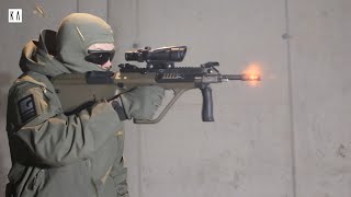 STEYR AUG  poor recoil amp not controllable on full auto [upl. by Sparrow]