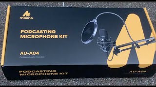 Maono AU A04 Podcast Microphone Kit Unboxing and Setup [upl. by Myers]