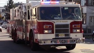 Passaic Fire Department Tower Ladder 1 Responding 92516 [upl. by Bibeau]