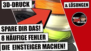 8 häufige Fehler im 3D Druck für Anfänger und wie man sie vermeidet [upl. by Bridwell]