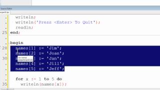 Free Pascal Program Tutorial 18  Arrays  Lazarus [upl. by Charry]