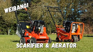 WEIBANG Intrepid 384RB Scarifier amp WB457AB Aerator  How To Scarify and Aerate Your Lawn [upl. by Uird]