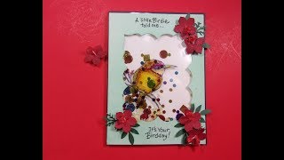 Shaker Card w Stamped and Inked Acetate Bird [upl. by Laverne]