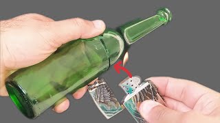 I never thought cutting a glass bottle with a rubber band would be so easy  Amazing👌 [upl. by Lessur]