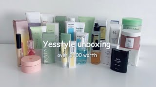 Yesstyle unboxing over 300 worth korean skincare and makeup [upl. by Gere607]