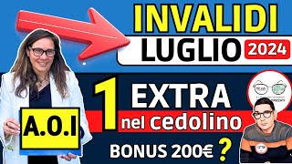 🔴 INVALIDI NOVITà LUGLIO ➡ Sì BONUS EXTRA ASSEGNO ORDINARIO AOI  NO BONUS 200€ INVALIDITÁ CIVILE [upl. by Eenej]