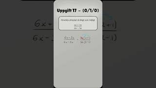 Nationellt prov Matematik Åk 9 Cnivå Förenkla uttryck Algebra nationellaprov läsår1516 [upl. by Coe27]