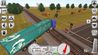 Euro Truck Driver Can a lorry with trailer stop the train [upl. by Singer]