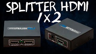 Splitter HDMI 1x2  1 Entradas e 2 Saída HDMI  PC em duas TVs [upl. by Ahsrop]