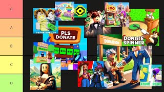 Roblox Donation Games Tier List What is the best donation game [upl. by Haimorej146]