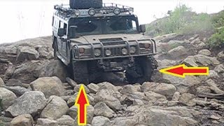 EXTREME 4X4 OFFROAD Hummer H1  Unbelievable Tie Rod Flexibility [upl. by Panchito]