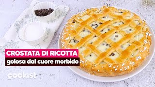 Crostata di ricotta con gocce di cioccolato golosa con un cuore cremoso [upl. by Ahsircal802]