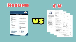 Difference between resume and cv  Resume vs curriculum vitaecv [upl. by Pollack]