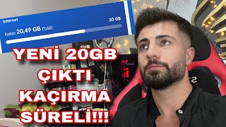 TURKCELL GÜNCEL 20GB HEDİYE İNTERNET KAMPANYASI KAÇIRMA [upl. by Joane]