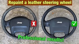 How to repaint a leather steering wheel Sem color coat paint [upl. by Ruhtua435]