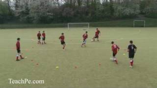 Soccer Drills  Passing 11  1 In 1 Out [upl. by Mahala]