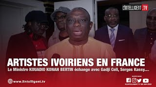 Artistes ivoiriens en France  le ministre KKB échange avec Gadji Celi Serges Kassy [upl. by Cruce]