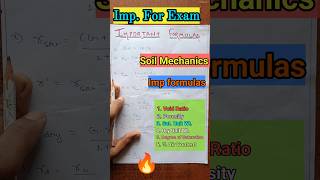 Important Formulas of soil mechanics Voidratio Porosity DryUnitWeight [upl. by Gerdy524]