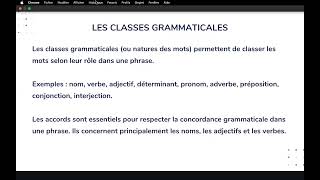 23 octobre 2024  3ème  Français  Classe grammaticale des mots  accords [upl. by Knut226]