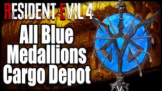 All Blue Medallions Cargo Depot Resident Evil 4 Remake [upl. by Aduhey]