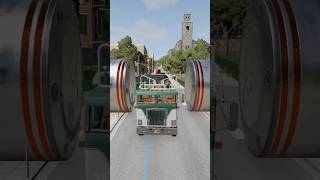 Gavril Wooden truck vs Bollards Part5 beamngdrivemods beamngdrive automobile mixertruck [upl. by Aenahs]